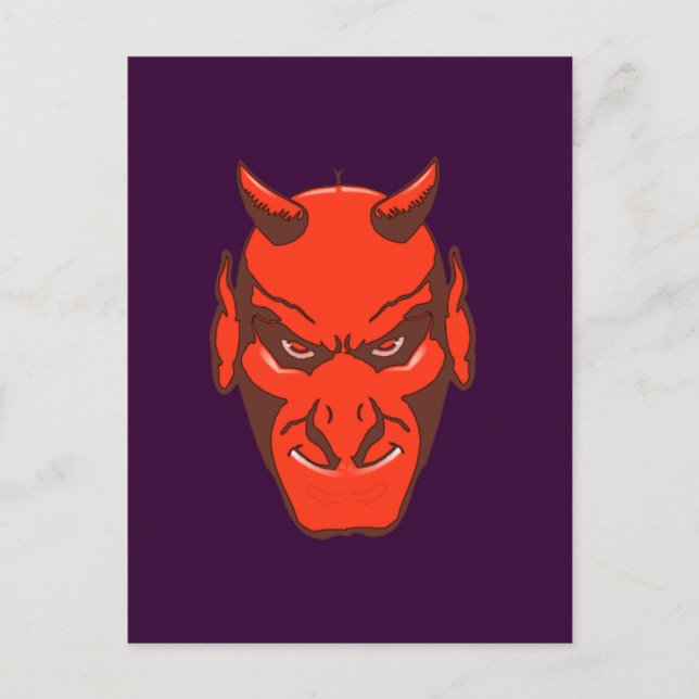 Halloween Teufelskopf djävulen head Vykort (Framsida)