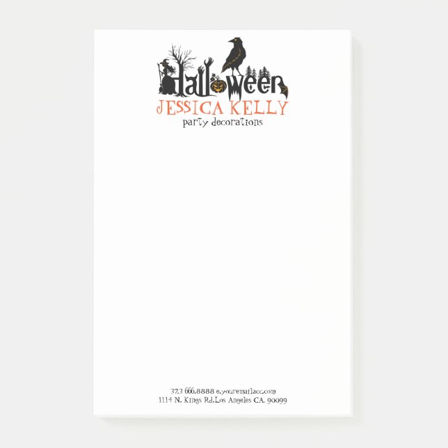 Halloween-textillustration Post-it Block (Framsida)