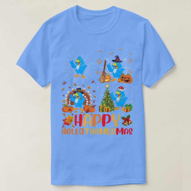 Halloween Thanksgiving Christmas Bluebird Hallotha T Shirt (Design framsida)