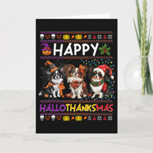 Halloween Thanksgiving Christmas Fula Papillon Hun Kort