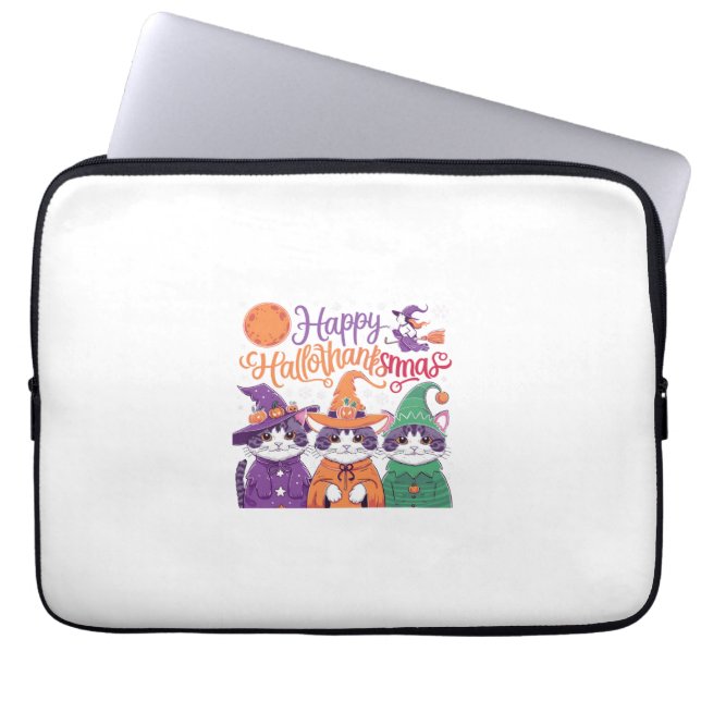 Halloween Thanksgiving Christmas Glad HalloTack Laptop Fodral (Framsidan)