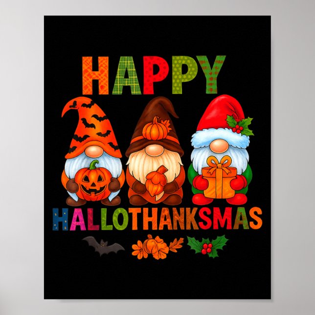 Halloween Thanksgiving Christmas Happy Hallothanks Poster (Framsidan)
