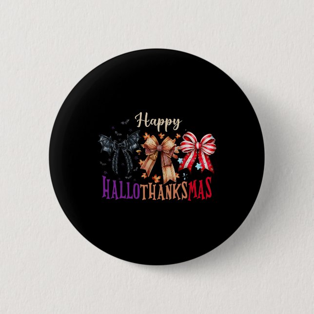 Halloween Thanksgiving Glad Hallothanksmas Coquet Knapp (Framsida)