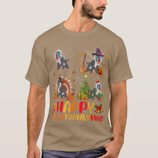 Halloween Thanksgiving jul Baboon HalloTack T Shirt