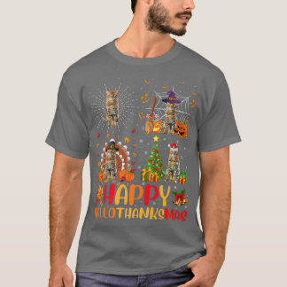 Halloween Thanksgiving jul Bengal Cat Hallot T Shirt