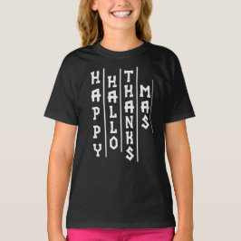 Halloween-Thanksgiving Jul Funny Typografi T Shirt