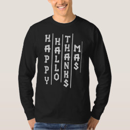 Halloween-Thanksgiving Jul Funny Typografi T Shirt