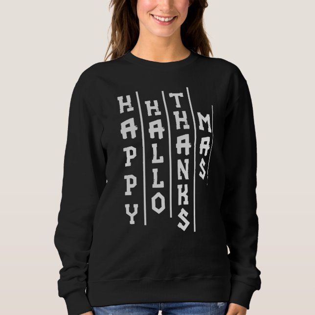 Halloween-Thanksgiving Jul Funny Typografi T Shirt (Framsida)