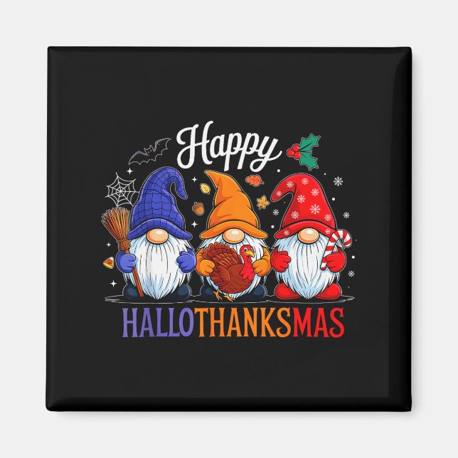 Halloween Thanksgiving jul Glad Hallothanks Magnet (Framsidan)