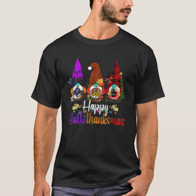 Halloween Thanksgiving jul HalloTackMas Gn T Shirt (Framsida)