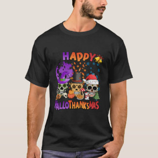 Halloween Thanksgiving jul Hallothanksmas Sk T Shirt