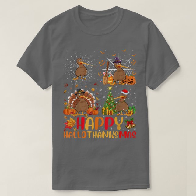 Halloween Thanksgiving jul Kiwi Bird Halloth T Shirt (Design framsida)