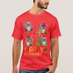 Halloween Thanksgiving jul Lemur HalloTack T Shirt