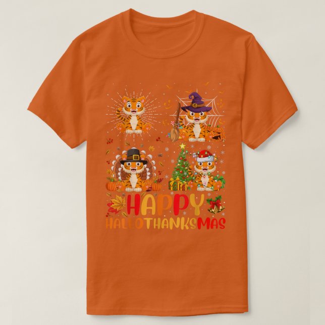 Halloween Thanksgiving jul Liger HalloTack T Shirt (Design framsida)