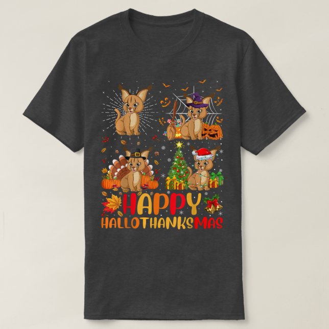 Halloween Thanksgiving jul Lyn Hallothanksma T Shirt (Design framsida)