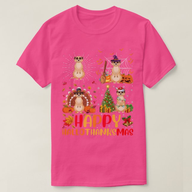Halloween Thanksgiving jul Meerkat Hallothan T Shirt (Design framsida)