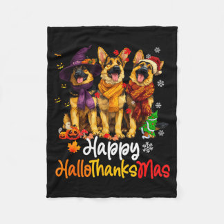 Halloween Thanksgiving jul Tysk herdehund D Fleecefilt