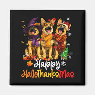 Halloween Thanksgiving jul tysk schäferhund D Magnet