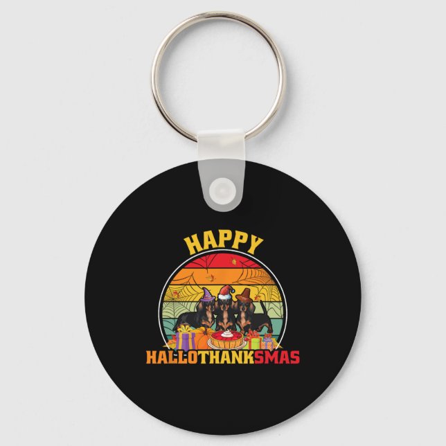 Halloween Thanksgiving jul Wiener Glad Hall Nyckelring (Framsida)