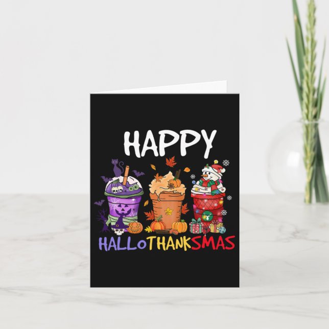 Halloween Thanksgiving Lycklig Hallothanksmas Seas Kort (Framsida)