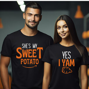 Halloween-Thanksgiving par som matchar Ja I Yam T Shirt