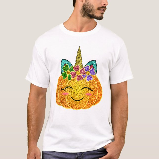 Halloween Thanksgiving Pumpkin T Shirt (Framsida)