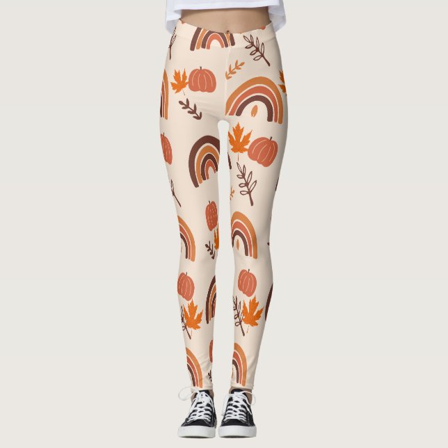 Halloween Thanksgiving Pumpkins Leggings (Framsida)