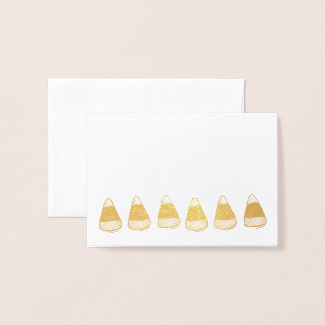 Halloween-Thanksgivingen höstfällning Candy corn Folierat Kort (Framsida med kuvert)