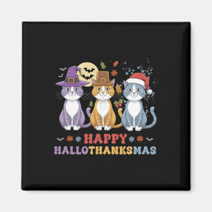 Halloween-Thanksgivingen Jul Cats Lycklig Hallot Magnet