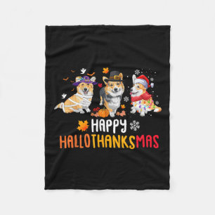 Halloween-Thanksgivingen Jul Funny Corgi Hundar Fleecefilt