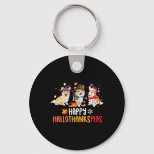 Halloween-Thanksgivingen Jul Funny Corgi Hundar Nyckelring