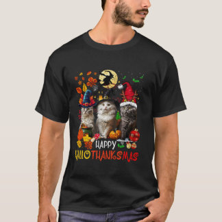 Halloween-Thanksgivingen jul Lycklig Hallo Tack T Shirt