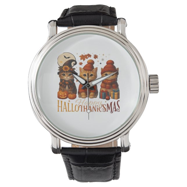 Halloween-Thanksgivingen jul Lycklig HalloTack Armbandsur (Framsida)