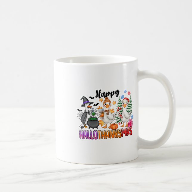 Halloween-Thanksgivingen jul Lycklig HalloTack Kaffemugg (Höger)