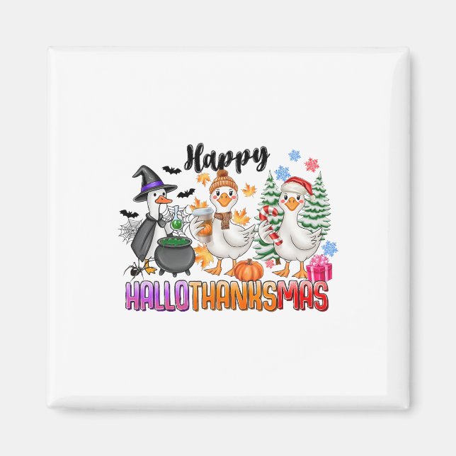 Halloween-Thanksgivingen jul Lycklig HalloTack Magnet (Framsidan)