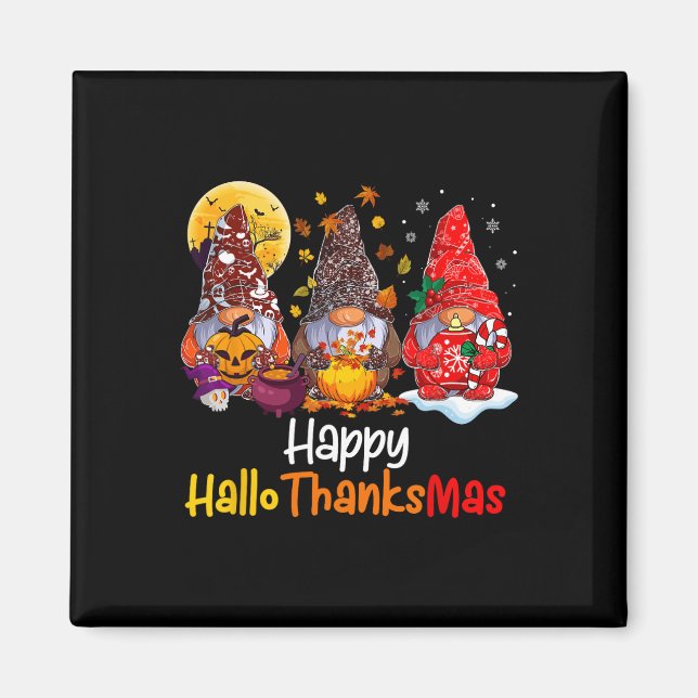 Halloween-Thanksgivingen jul Lycklig HalloTack Magnet (Framsidan)