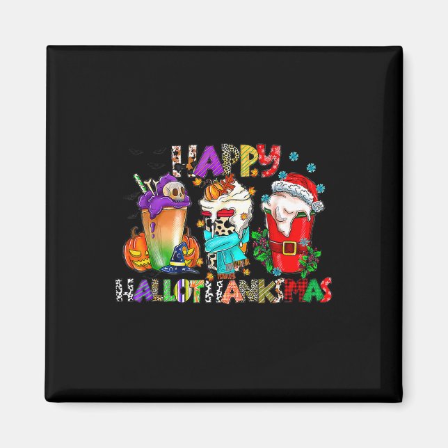 Halloween-Thanksgivingen jul Lycklig HalloTack Magnet (Framsidan)