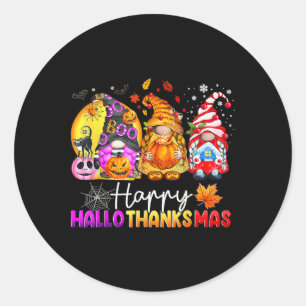 Halloween-Thanksgivingen jul Lycklig HalloTack Runt Klistermärke