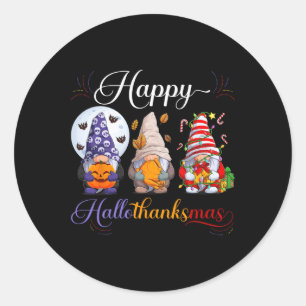 Halloween-Thanksgivingen jul Lycklig HalloTack Runt Klistermärke