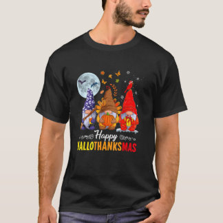 Halloween-Thanksgivingen jul Lycklig HalloTack T Shirt