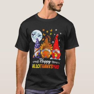 Halloween-Thanksgivingen jul Lycklig HalloTack T Shirt