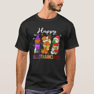 Halloween-Thanksgivingen jul Lycklig HalloTack T Shirt