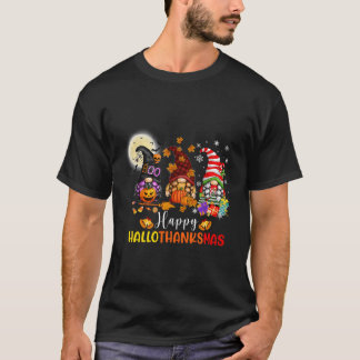 Halloween-Thanksgivingen jul Lycklig HalloTack T Shirt