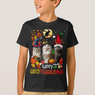 Halloween-Thanksgivingen jul Lycklig HalloTack T Shirt