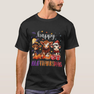 Halloween-Thanksgivingen jul Lycklig T Shirt
