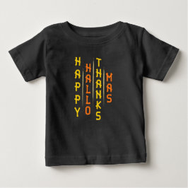Halloween-Thanksgivingens Jul - enkel typografi T Shirt