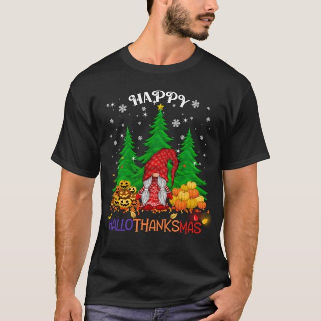 Halloween-Thanksgivingens julgrum T Shirt (Framsida)