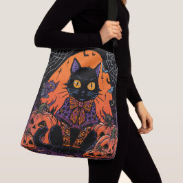 Halloween,The Pumpkin Patch Prowler ,Svart Katt Axelväska