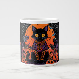 Halloween,The Pumpkin Patch Prowler ,Svart Katt Jumbo Mugg