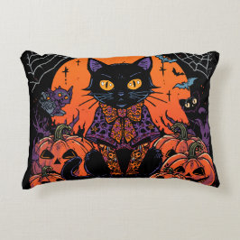 Halloween,The Pumpkin Patch Prowler ,Svart Katt Prydnadskudde